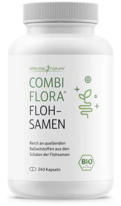 Effective Nature Bio-Flohsamenschalen - 240 Kapseln - 3600 Mg Flohsamenschalen Pro Tag - Psyllium Husk