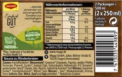 Maggi Sauce Zu Rinderbraten Für Fleischgerichte 58g 2er Für 2x 250ml 7 Maggi Sauce Zu Rinderbraten Für Fleischgerichte 58g 2er Für 2x 250ml -Essen Verkäufe 640bdc69f3b3919232480cf8763cde1c