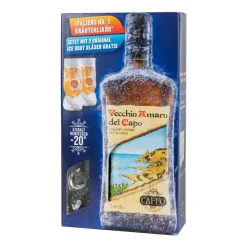 Distilleria F.lli Caffo S.r.l. Vecchio Amaro Del Capo | Kräuterlikör Aus Kalabrien | Geschenk-Set Mit 1 Flasche 0,7l. Und 2 Ice-Shot-Gläsern -Essen Verkäufe 64f2c84e4712c3bbf2d426d66e09f27a