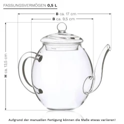 Creano Teeblumen Mix - Geschenkset ErblühTee Mit Glaskanne 500ml Weißtee & Schwarztee Mit 6 Teekugeln Je 3x Weißer & Schwarzer Tee, Geschenk Für Frauen, Mutter, Teeliebhaber -Essen Verkäufe 68d0e982db00725d2e9503a359ad260a