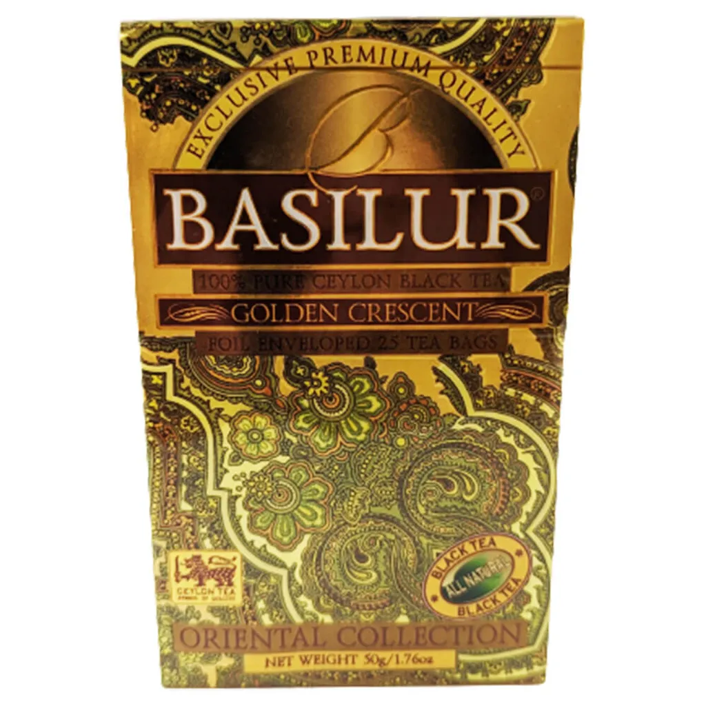 Basilur Schwarzer Ceylon Tee Golden Crescent 25 Teebeutel Schwarztee 1 Basilur Schwarzer Ceylon Tee Golden Crescent 25 Teebeutel Schwarztee