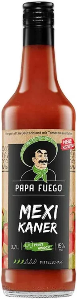 Papa Fuego GmbH Papa Fuego Mexikaner Mittelscharf Tomatenschnaps Likör 700 Ml