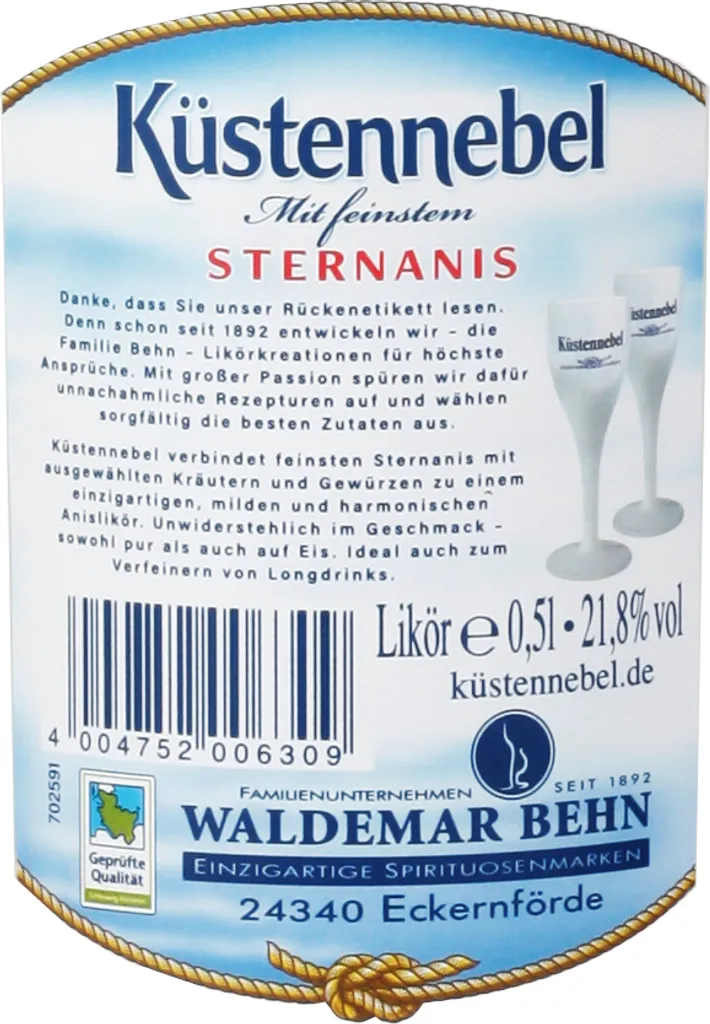 Küstennebel Sternanis Likör | 21,8 % Vol | 0,5 L 5 Küstennebel Sternanis Likör | 21,8 % Vol | 0,5 L – Bild 5