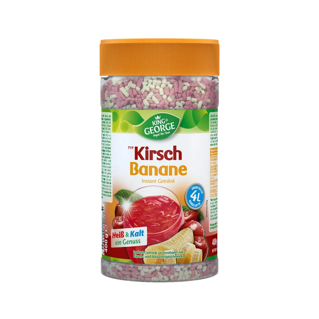 Massimo G KING GEORGE Kirsch-Banane -Teegetränk 4L 400g PETD | 6er VPE 1 Massimo G KING GEORGE Kirsch-Banane -Teegetränk 4L 400g PETD | 6er VPE