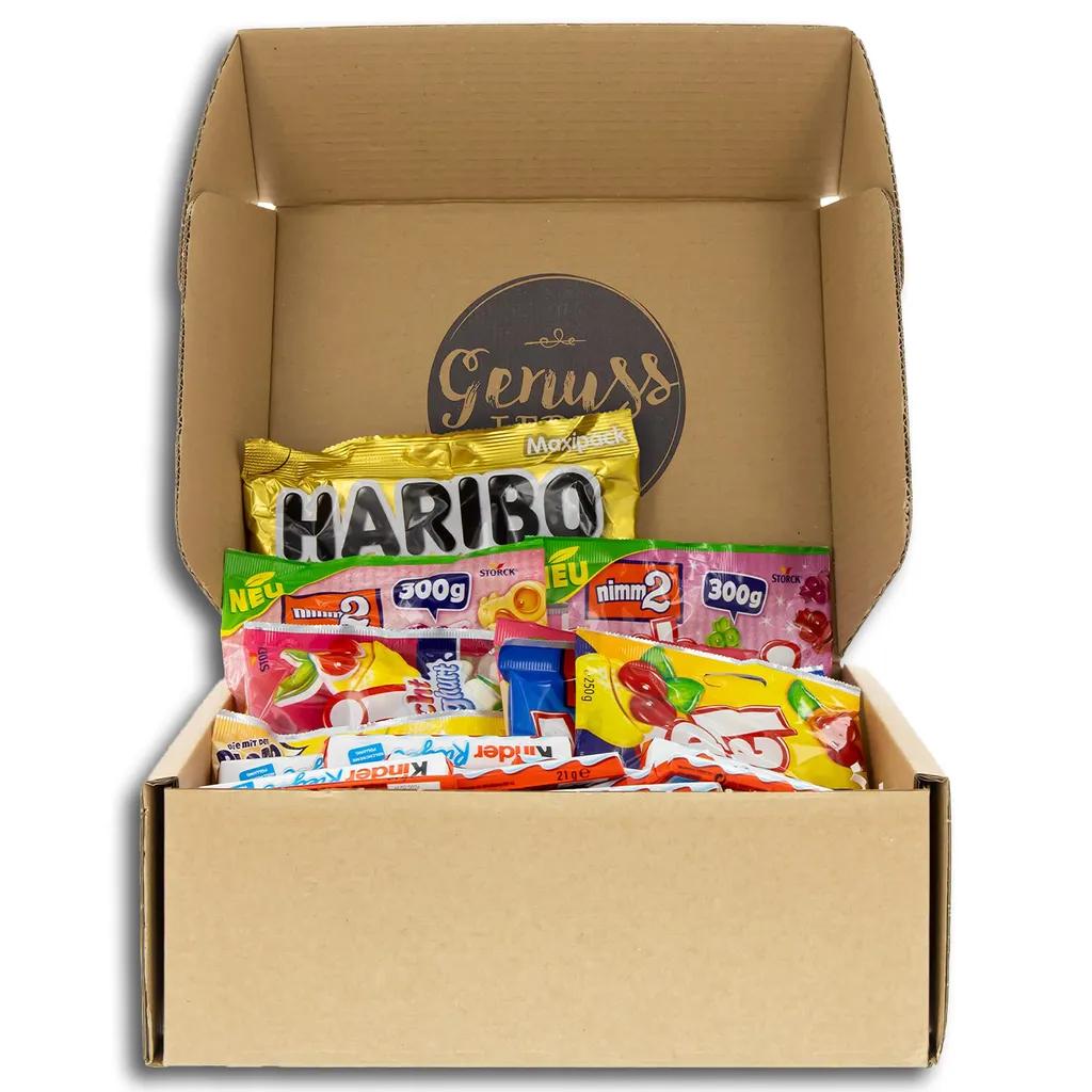 Genussleben Box Mit Nimm2 Lachgummi, Kinder Riegel, Haribo Goldbären Süßigkeiten 1 Genussleben Box Mit Nimm2 Lachgummi, Kinder Riegel, Haribo Goldbären Süßigkeiten