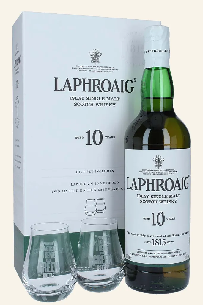 Laphroaig 10 Jahre Mit 2 Gläsern Single Malt Scotch Whisky 0,7l, Alc. 40 Vol.-% 3 Laphroaig 10 Jahre Mit 2 Gläsern Single Malt Scotch Whisky 0,7l, Alc. 40 Vol.-% – Bild 3