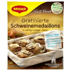 Maggi Fix&frisch Gratinierte Schweine -Essen Verkäufe 79d8abedde9cb3f7608127a96a424171