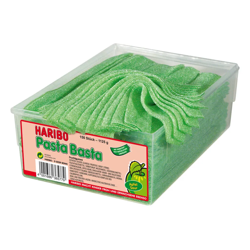 Haribo Pasta Basta Apfel Sour Mit Saurem Fruchtgeschmack Veggie 1125g 6 Haribo Pasta Basta Apfel Sour Mit Saurem Fruchtgeschmack Veggie 1125g – Bild 6