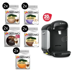 TASSIMO Kapseln 2x Milk Range Vielfaltspakete 5 Sorten + Vivy 2 Schwarz Gratis
