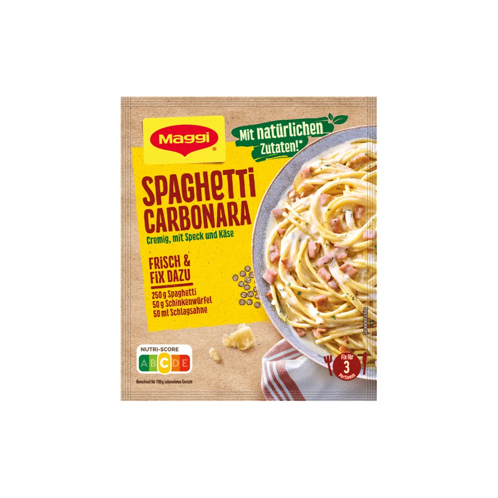 Maggi Fix Für Spaghetti Carbonara Cremig Mit Speck Und Käse 34g 1 Maggi Fix Für Spaghetti Carbonara Cremig Mit Speck Und Käse 34g