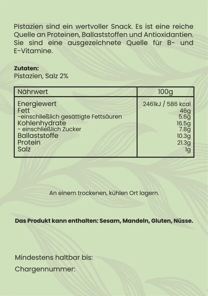 Sweet Organic Pistazien, Geröstet Und Gesalzen 500g | Ungeschält | Zip-Beutel 2 Sweet Organic Pistazien, Geröstet Und Gesalzen 500g | Ungeschält | Zip-Beutel – Bild 2