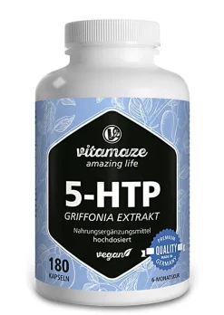 Vitamaze | Amazing Life 5-HTP 200 Mg Aus Griffonia Extrakt Hochdosiert, 180 Vegane Kapseln
