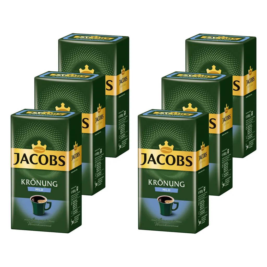 JACOBS Filterkaffee Krönung Mild 6 X 500 G Kaffee Gemahlen + 1 Becher + 1 Dose 2 JACOBS Filterkaffee Krönung Mild 6 X 500 G Kaffee Gemahlen + 1 Becher + 1 Dose – Bild 2