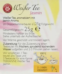Teekanne Weißer Tee Jasmin Mild Im Geschmack Mit Natürlichem Aroma 25g -Essen Verkäufe 902e5b5bd32963c7160ca6b6b93e61d5