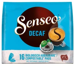 Jacobs Senseo, Kaffeepads, Entkoffeiniert, 16 Er, 111 G, UTZ