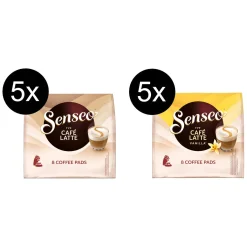 SENSEO Pads Typ Café Latte + Typ Café Latte Vanilla à 5x8 Getränke- 80 Portionen