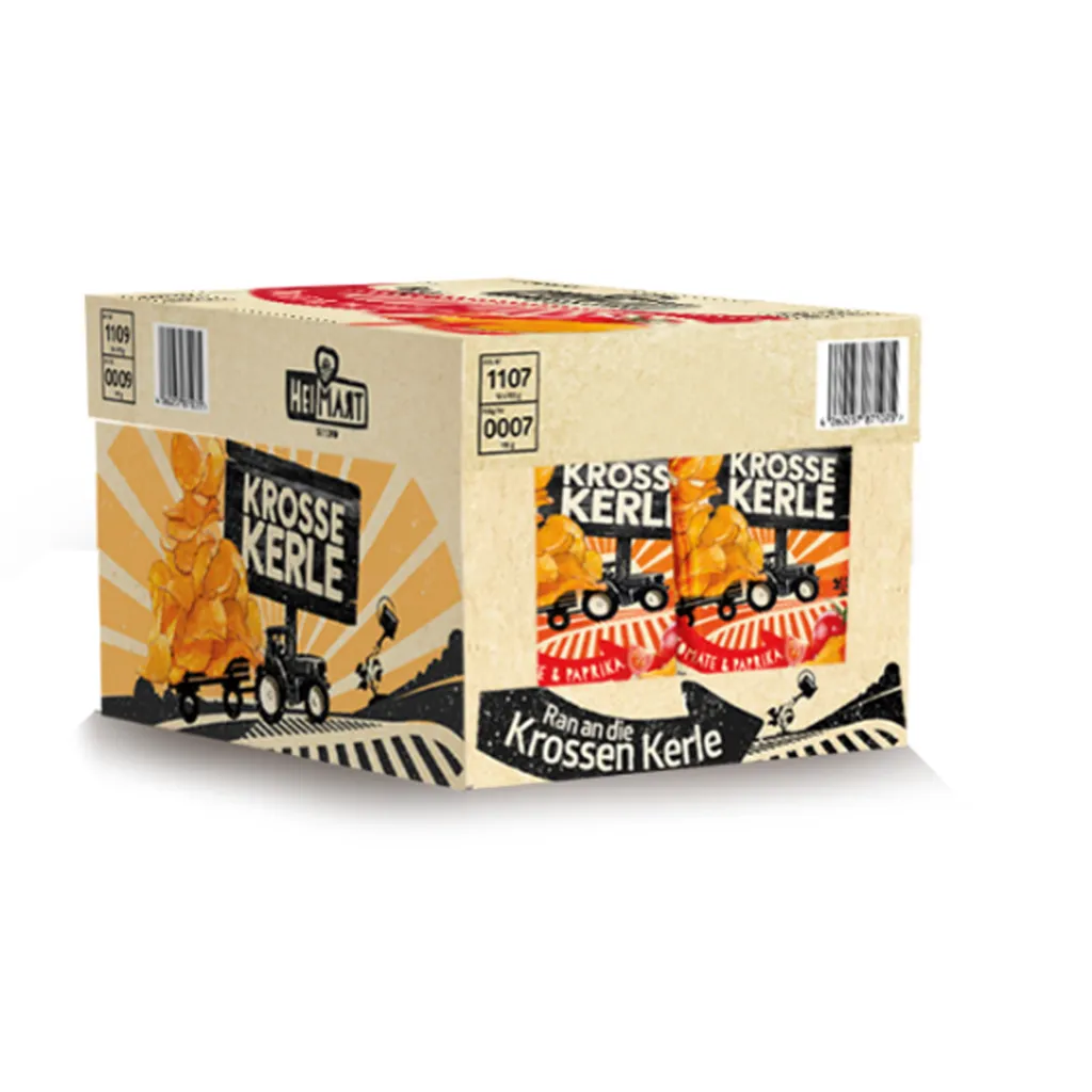 HeiMart & Friends GmbH HeiMart Krosse Kerle Tomate Und Paprika Chips Geröstet 115g 10er Pack 2 HeiMart & Friends GmbH HeiMart Krosse Kerle Tomate Und Paprika Chips Geröstet 115g 10er Pack – Bild 2