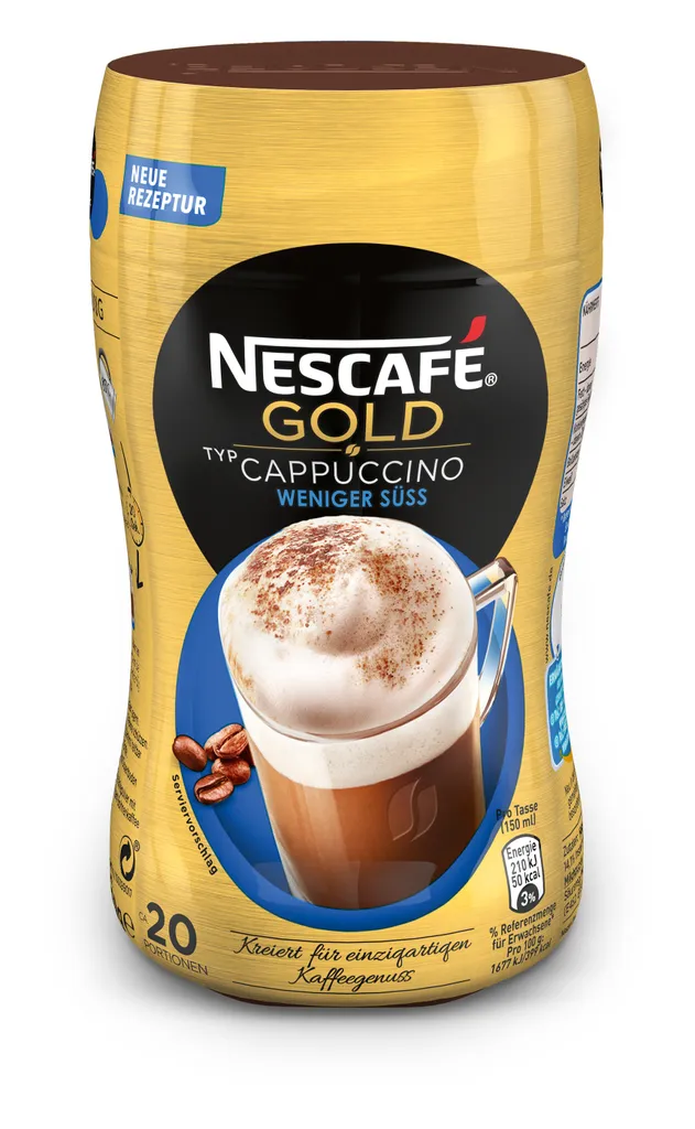 Nescafé® Nescafé Gold Typ Cappuccino Weniger Süß | 250g Dose 1 Nescafé® Nescafé Gold Typ Cappuccino Weniger Süß | 250g Dose