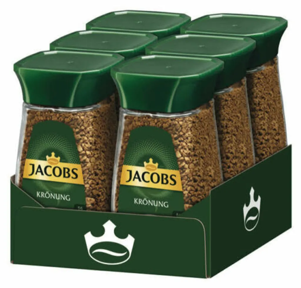 JACOBS Krönung 6 X 100g Löslicher Kaffee Instantkaffee 6 Gläser Löskaffee 1 JACOBS Krönung 6 X 100g Löslicher Kaffee Instantkaffee 6 Gläser Löskaffee
