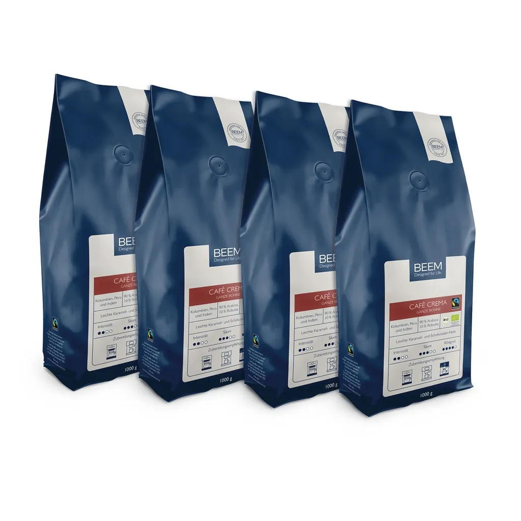 Maxxworld Kaffeebohnen Café CremaRöstung Bohnenkaffee Röstkaffee 4x1kg BEEM 1 Maxxworld Kaffeebohnen Café CremaRöstung Bohnenkaffee Röstkaffee 4x1kg BEEM
