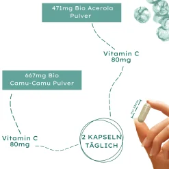 Founderholics GmbH Nature Basics® Natürliches Vitamin C Nachhaltig Im Glas | Frei Von Zusatzstoffen & CO2-neutral | 180 Kapseln Hochdosiert | 1.137mg Pro Tagesdosis | Aus Acerola & CamuCamu -Essen Verkäufe 9afb86d4915abbcb1a6b1f5c65dd3a8b