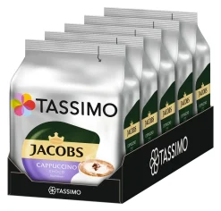 Tassimo Jacobs Cappuccino Choco 5er Pack, 40 Getränke, 5 X 8 T-Discs