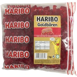 Haribo Goldbären Himbeer (1kg Beutel Gummibärchen Dunkel Rot) Sortenrein -Essen Verkäufe a81704fa1720c4587e9b75716049e575