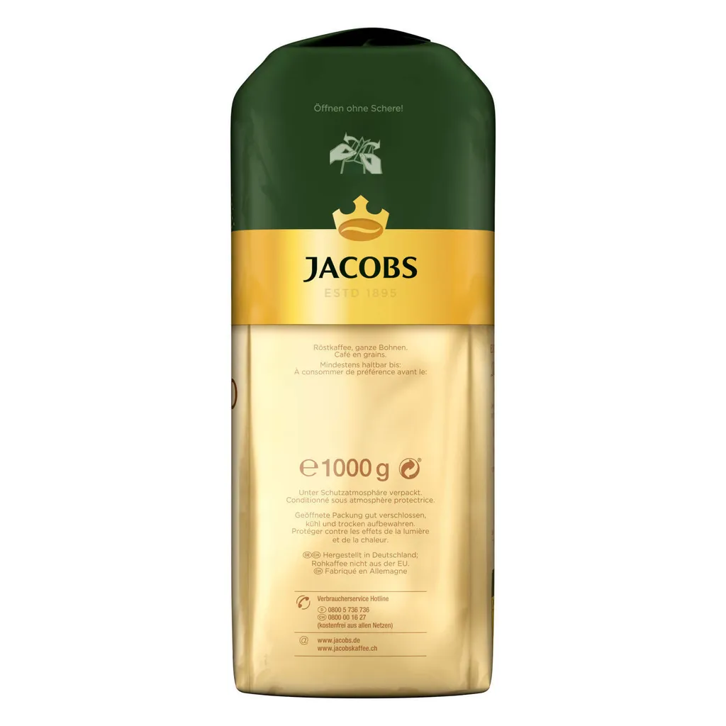 JACOBS Kaffeebohnen Expertenröstung Crema Gold 2 X 1 Kg Ganze Kaffee Bohnen Geröstet 7 JACOBS Kaffeebohnen Expertenröstung Crema Gold 2 X 1 Kg Ganze Kaffee Bohnen Geröstet – Bild 7