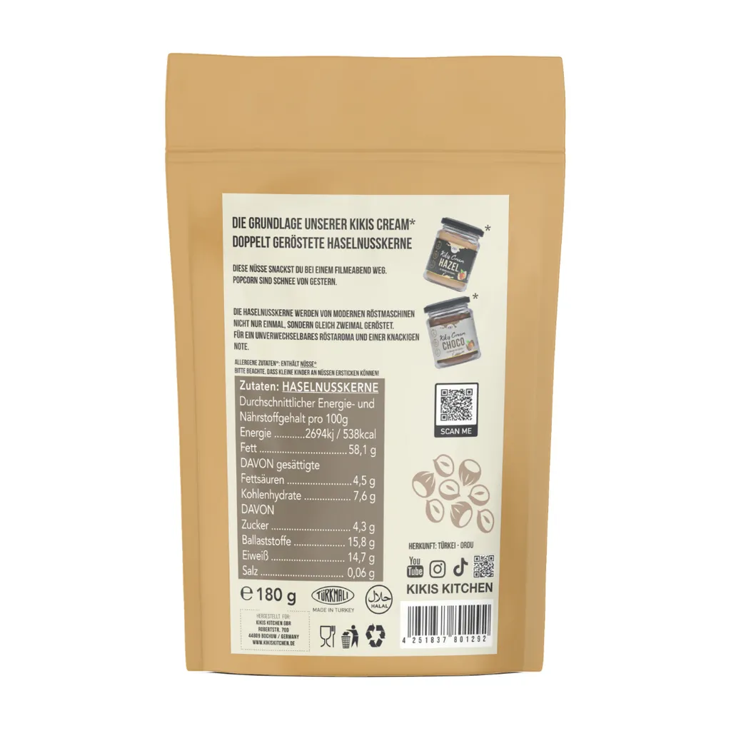 Kikis Kitchen Kikis Haselnusskerne - Doppelt Geröstet 180 Gramm 2 Kikis Kitchen Kikis Haselnusskerne - Doppelt Geröstet 180 Gramm – Bild 2