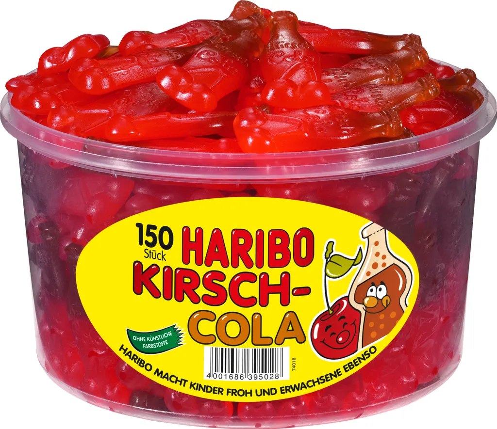 Haribo Kirsch Cola Fruchtgummiflaschen Veggie Zweifarbig 1350g 1 Haribo Kirsch Cola Fruchtgummiflaschen Veggie Zweifarbig 1350g