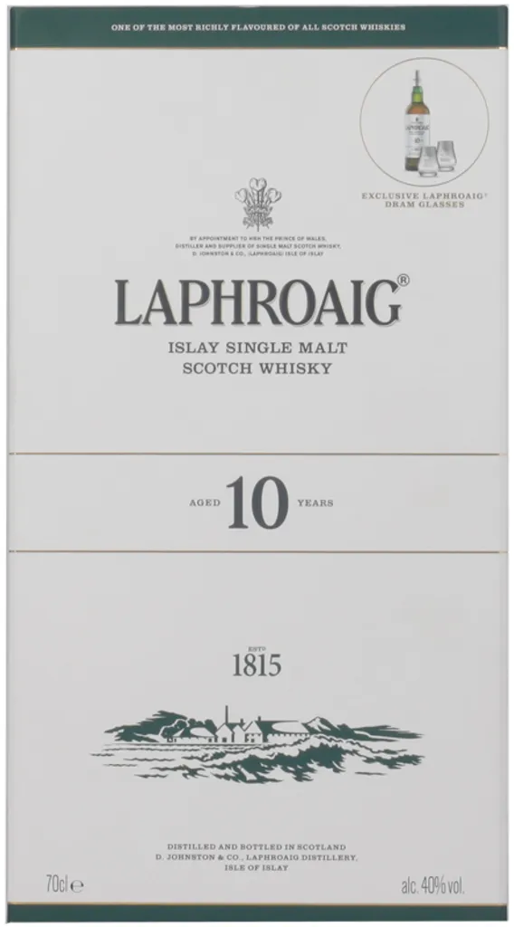 Laphroaig 10 Jahre Mit 2 Gläsern Single Malt Scotch Whisky 0,7l, Alc. 40 Vol.-% 6 Laphroaig 10 Jahre Mit 2 Gläsern Single Malt Scotch Whisky 0,7l, Alc. 40 Vol.-% – Bild 6