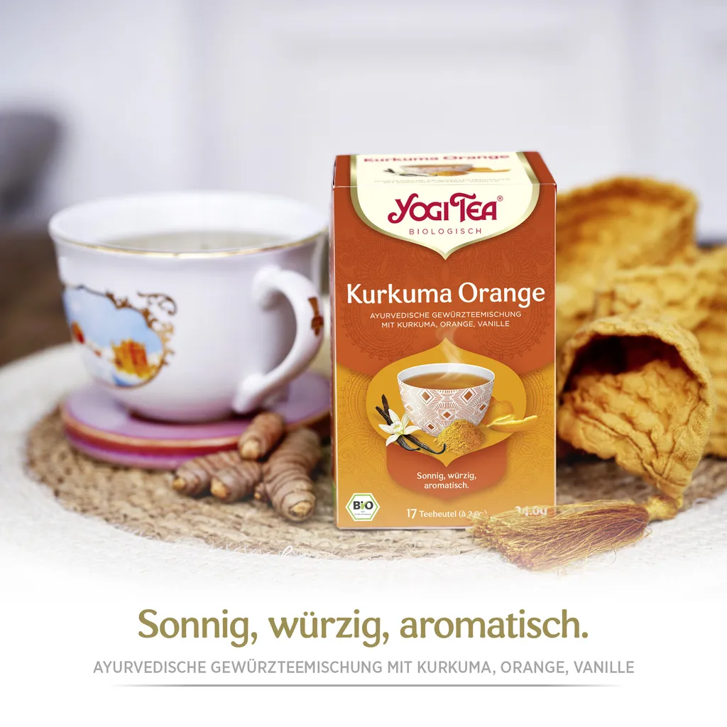 FRUTEG GmbH 10 X BIO YOGI TEA Kurkuma Orange | 10 X 34g 2 FRUTEG GmbH 10 X BIO YOGI TEA Kurkuma Orange | 10 X 34g – Bild 2
