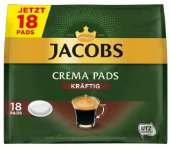 Jacobs Crema Pads Kräftig | 18 Senseo Kompatible Kaffeepads, 118 G