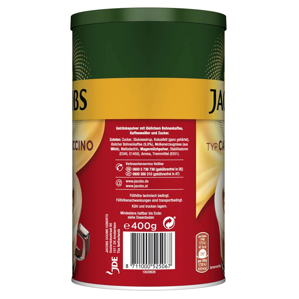 JACOBS Typ Cappuccino 6 X 400 G Dosen Feine Cremigkeit - Viel Schaum 4 JACOBS Typ Cappuccino 6 X 400 G Dosen Feine Cremigkeit - Viel Schaum – Bild 4