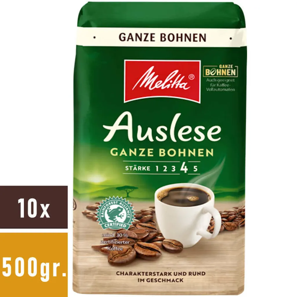 Melitta®Auslese Klassisch, Ganze Bohne 10x500gr. 1 Melitta®Auslese Klassisch, Ganze Bohne 10x500gr.