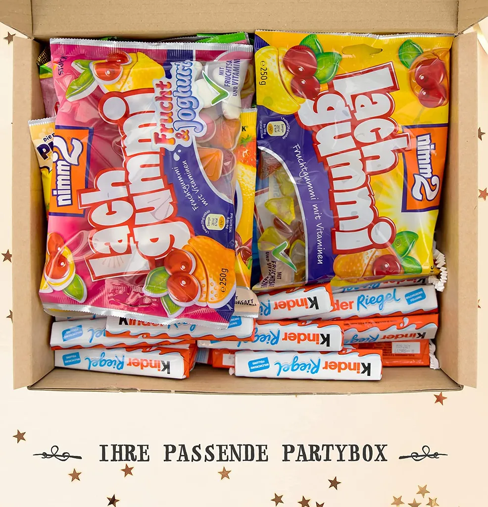Genussleben Box Mit Nimm2 Lachgummi, Kinder Riegel, Haribo Goldbären Süßigkeiten 2 Genussleben Box Mit Nimm2 Lachgummi, Kinder Riegel, Haribo Goldbären Süßigkeiten – Bild 2