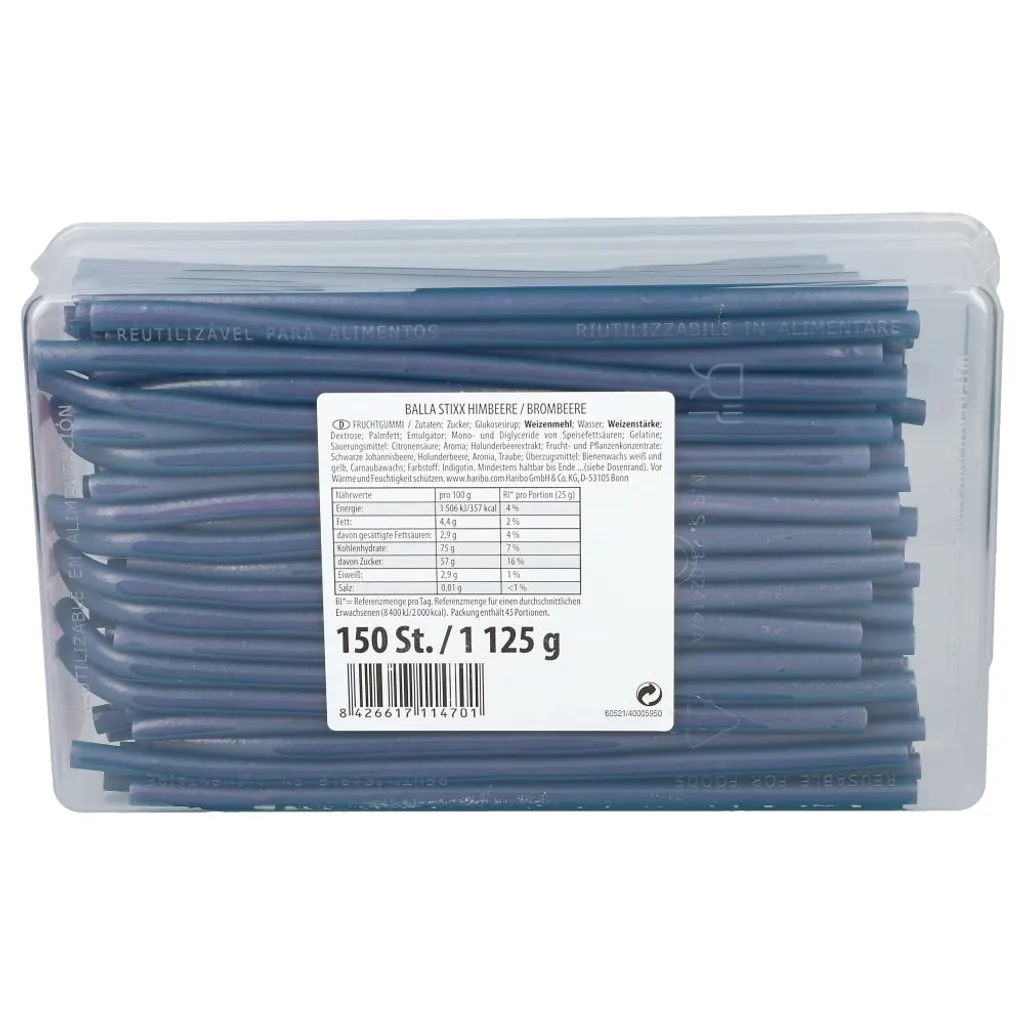 Haribo Balla Stixx Himbeere Brombeere Fruchtgummi Konfekt 1125g, Menge:1.125g 4 Haribo Balla Stixx Himbeere Brombeere Fruchtgummi Konfekt 1125g, Menge:1.125g – Bild 4