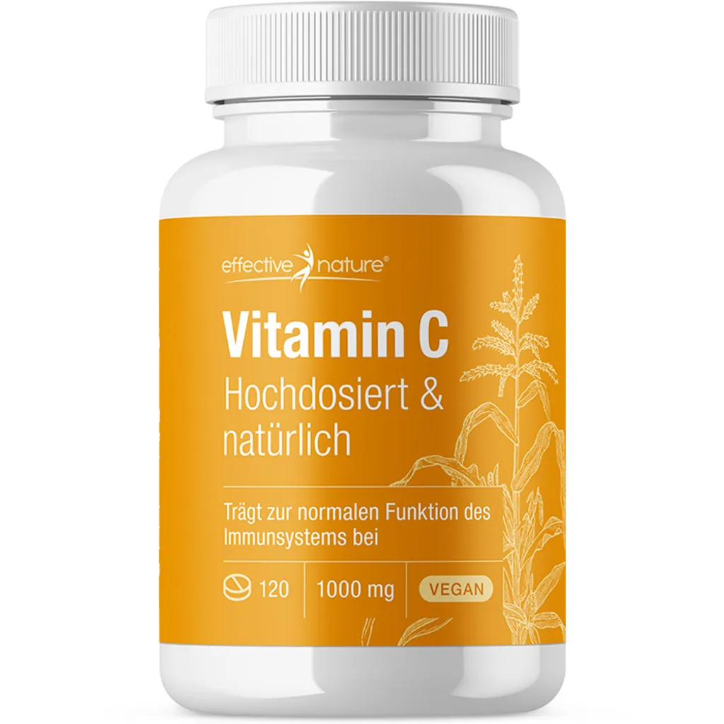 Effective Nature Vitamin C Tabletten 1000 Mg Hochdosiert - 120 Stück Für 4 Monate - Vegan 1 Effective Nature Vitamin C Tabletten 1000 Mg Hochdosiert - 120 Stück Für 4 Monate - Vegan