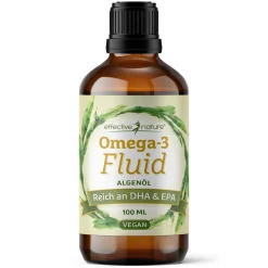 Effective Nature Omega 3 100 Ml Algenöl Vegan - Mit 1116 Mg (700 Mg DHA, 350 Mg EPA & 35 Mg DPA) - Reicht 40 Tage - Das Öl Stammt Zu 100% Aus Algen