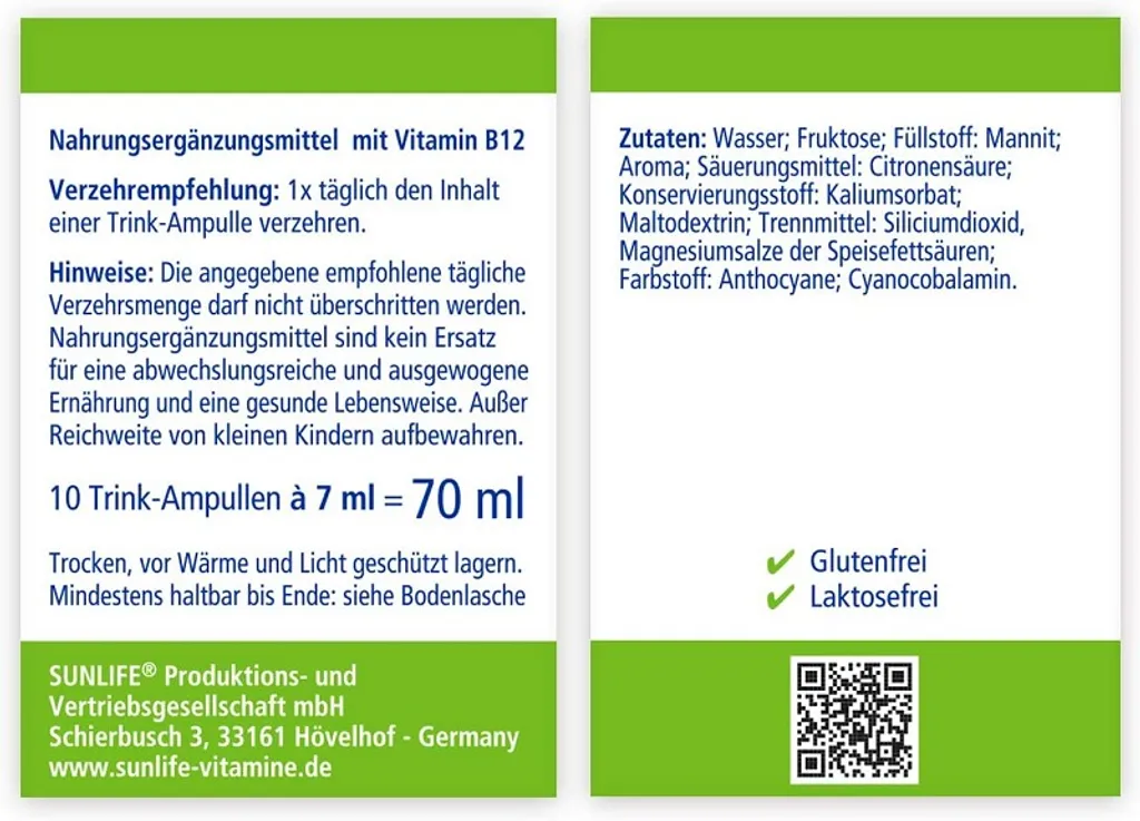 Sunlife Vitamin B12 Kur 10x 7ml 7 Sunlife Vitamin B12 Kur 10x 7ml – Bild 7