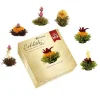 Creano Teeblumen Mix - 6 Erblühtee Weißer, Grüner & Schwarzer Tee, Teeblume, Blooming Tea, Geschenk Für Frauen