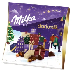 Jacobs Milka Dark Milk Adventskalender Mit 24 Dark Milk Pralinen 210g