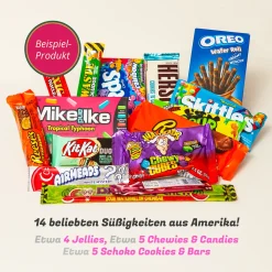 Nestlé® USA Jumbo Box | Kennenlernbox Mit 15 Beliebten Süßigkeiten Aus Amerika | Geschenkidee Für Besondere Anlässe