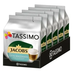 Jacobs TASSIMO Kapseln Typ Latte Macchiato Weniger Süß Kaffeekapseln 5 X 8 Getränke