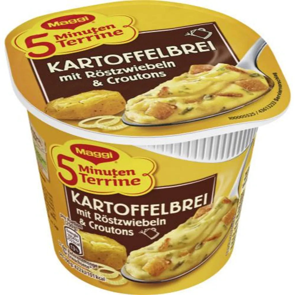 Maggi 5 Minuten Terrine Kartoffelbrei Mit Röstzwiebeln Croutons 59g 2 Maggi 5 Minuten Terrine Kartoffelbrei Mit Röstzwiebeln Croutons 59g – Bild 2