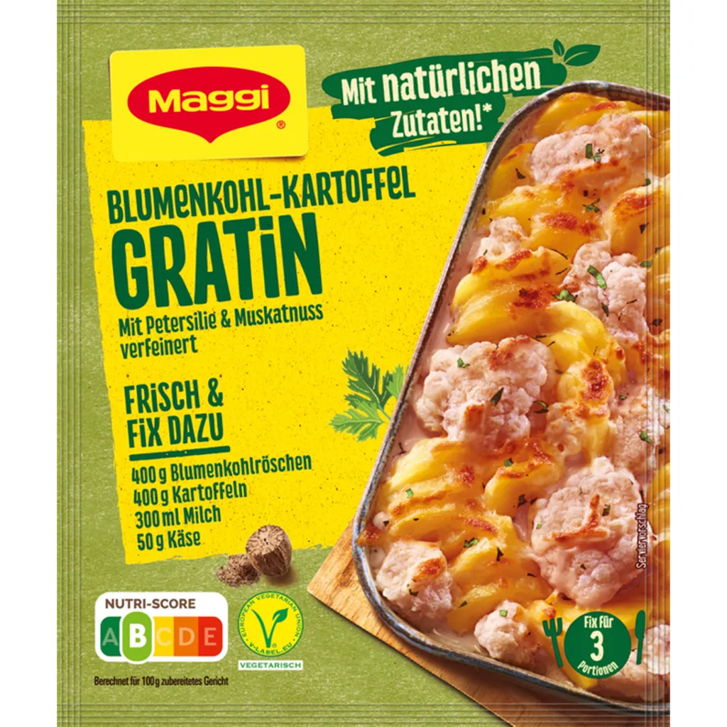 Maggi Fix Für Blumenkohl Kartoffel Gratin Mit Petersilie 51g 1 Maggi Fix Für Blumenkohl Kartoffel Gratin Mit Petersilie 51g