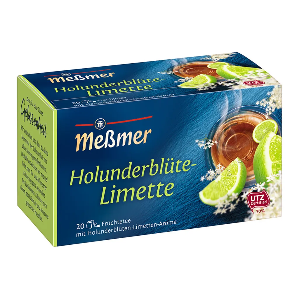 Meßmer Holunderblüte Limette Früchtetee Aromatisiert Blumig 45g 1 Meßmer Holunderblüte Limette Früchtetee Aromatisiert Blumig 45g