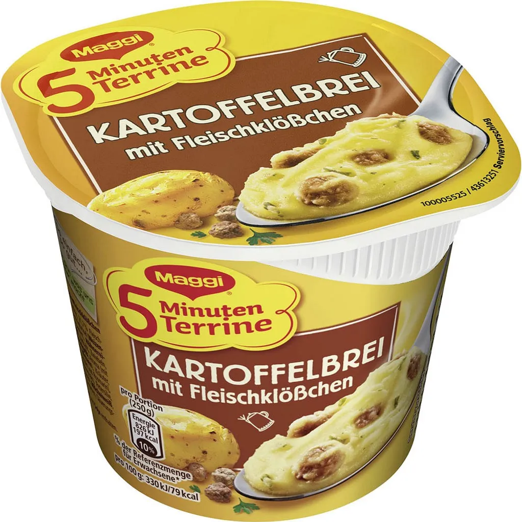 Maggi Kartoffelbrei Mit Fleischklößchen 5 Minuten Terrine 8 X 46 G 3 Maggi Kartoffelbrei Mit Fleischklößchen 5 Minuten Terrine 8 X 46 G – Bild 3