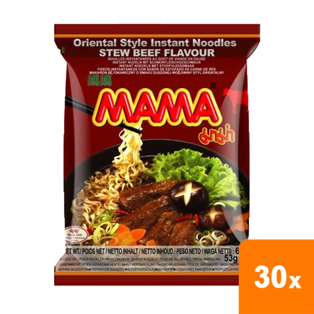 Thai President Foods Public Mama - Instant Noodles Stew Beef - 30 Stuks 1 Thai President Foods Public Mama - Instant Noodles Stew Beef - 30 Stuks