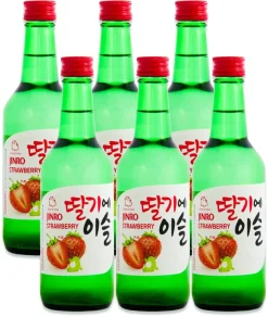 Hitejinro Co. Ltd. [ 6x 360ml ] HITEJINRO Soju Jinro Strawberry / Soju Mit Erdbeergeschmack Alc. 13% Vol.